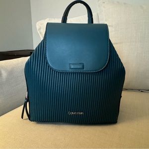 Calvin Klein Millie Ribbed Backpack Peacock Blue